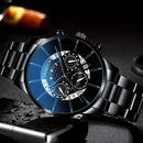 3Pcs New Hot Selling Fashion Light Luxury Commuting Simple Men's Steel Band Quartz Watch Pen Wallet Set Father's Day Gift