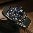 The latest men's fashion mechanical leather belt quartz watch + Cross three-piece set